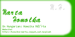 marta homolka business card